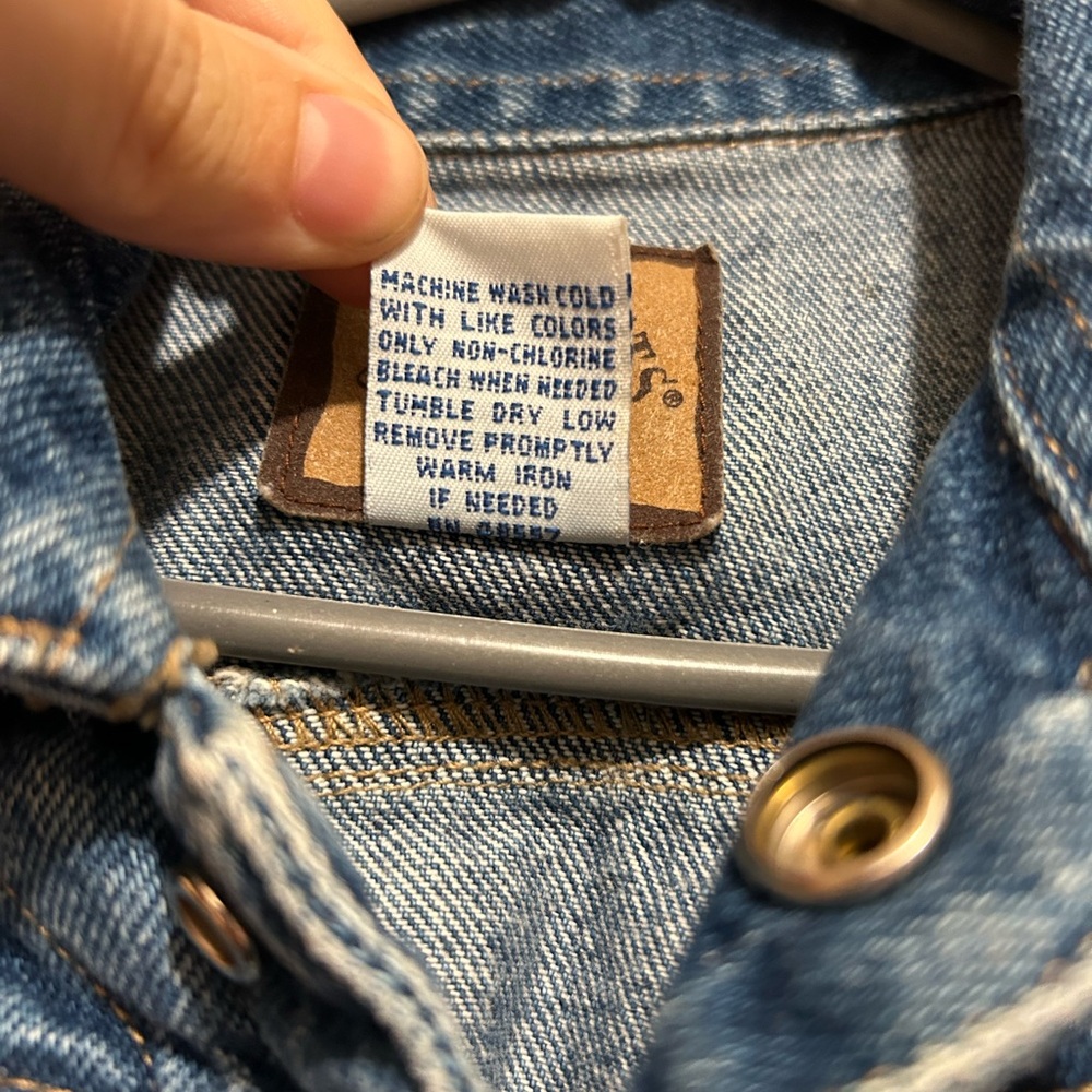 VINTAGE Baby Blue Denim Jacket 12M - Picture 4 of 6